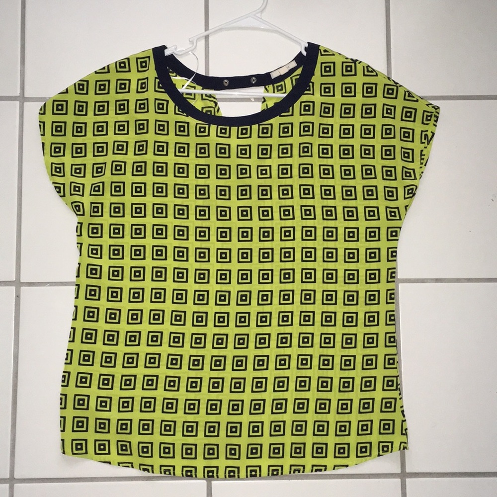 Lime Green and Navy Blue Squares